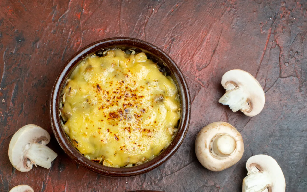 Escondidinho de Mandioquinha com Cogumelos