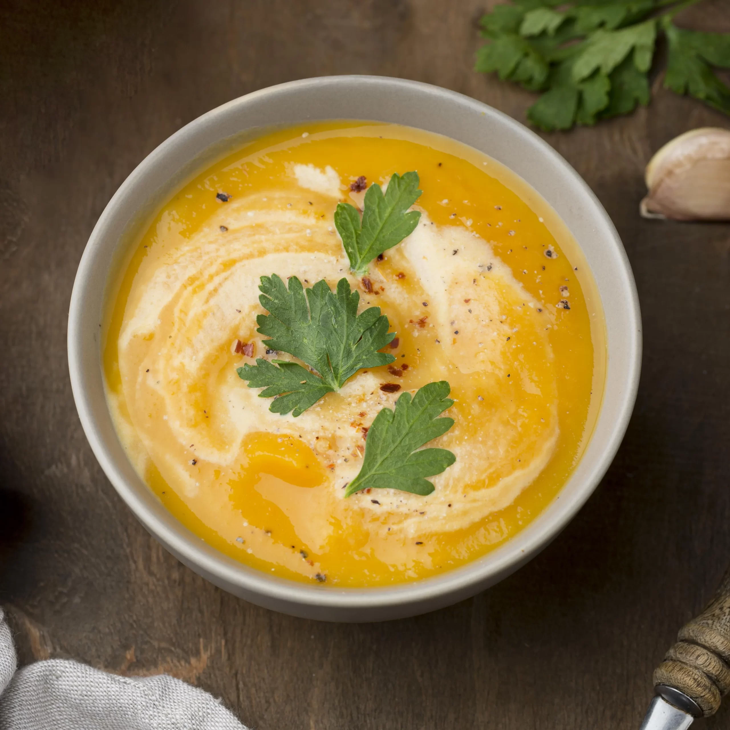 Sopa Cremosa de Abóbora com Gengibre